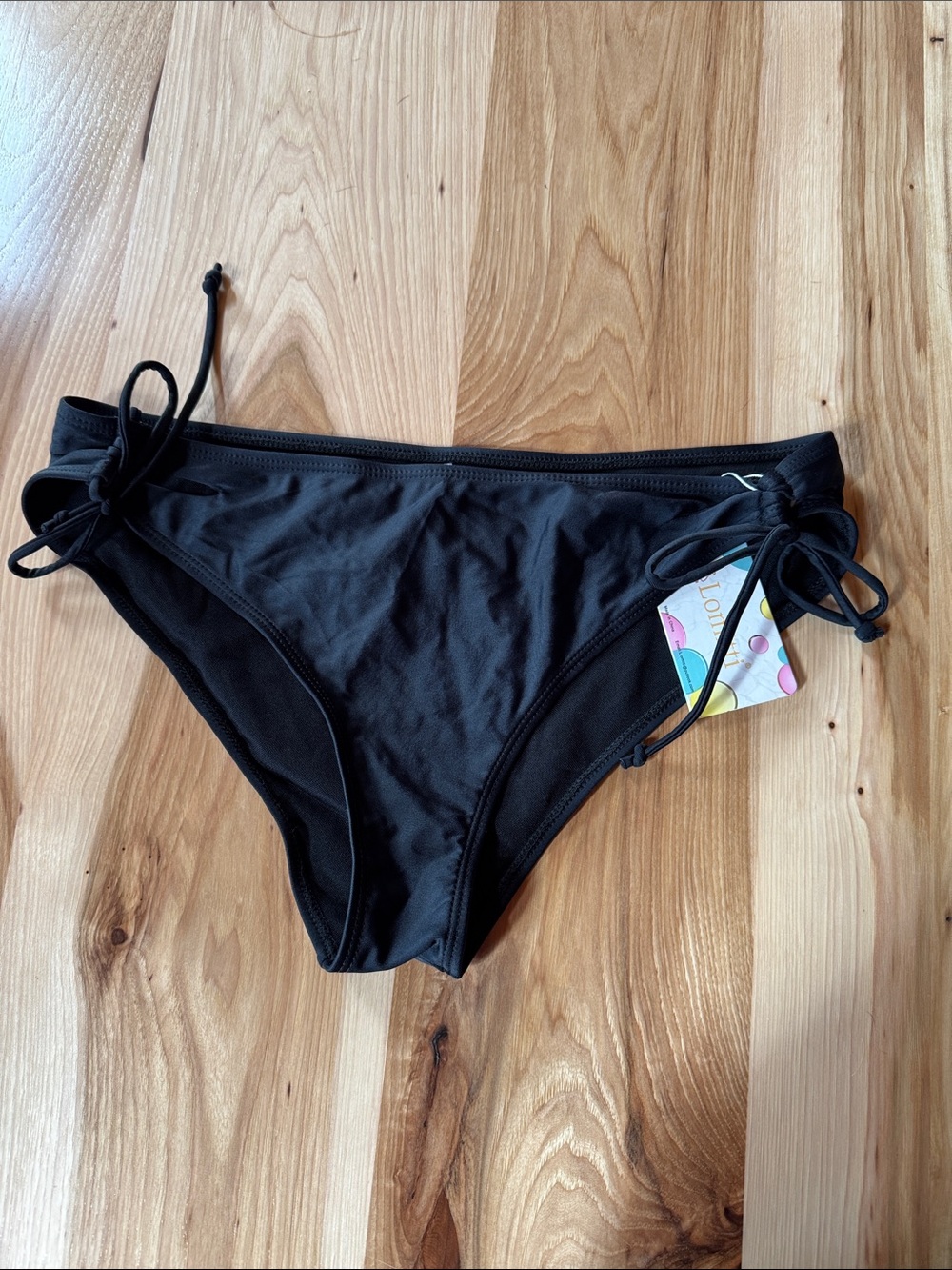 Aritzia Black Tie-Side Bikini Bottom